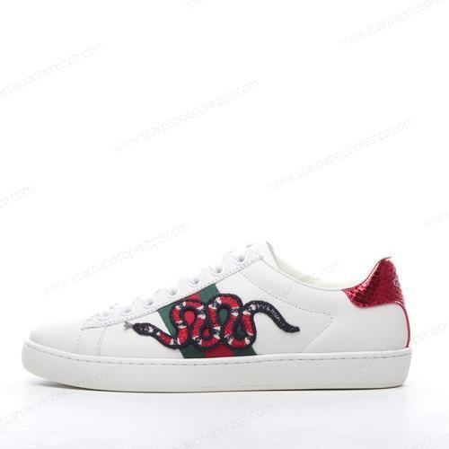 Gucci ACE Embroidered ‘Bianco Rosso’ Scarpe 456230-A38G0-9064